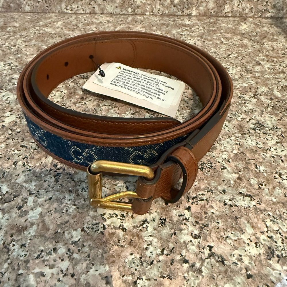 Brand new Gucci belt denim gg logo all over belt size 115 and 120 aval - Picture 2 of 7
